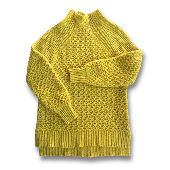 Anthropologie BIA Mock Neck Tunic Sweater — Chartreuse / Lime — XS (EUC) - Picture 2 of 8